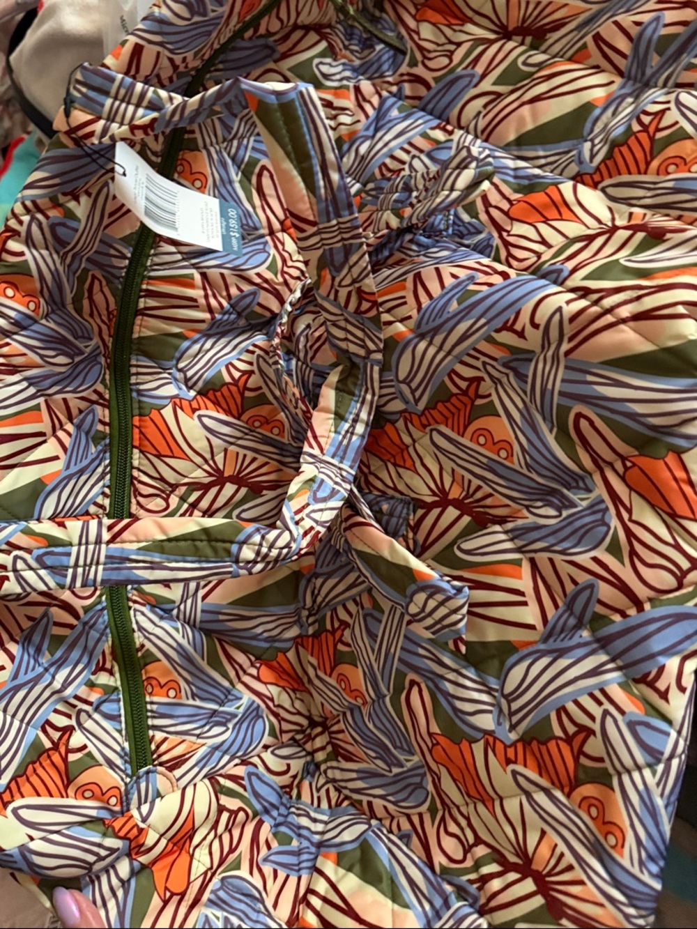 Vera Bradley Orange, Blue and Green Floral Drawstring Tote